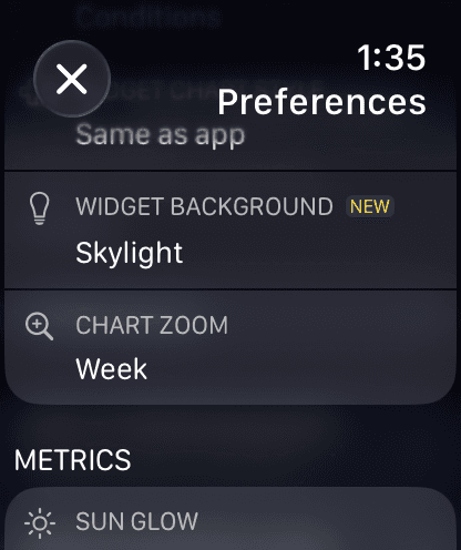 watchOS Chart zoom setting